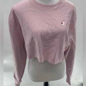 Champion Reverse Weave Cropped Cut-Off Crew Oversized Pink Size XS